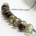 Yellow and Grey Quartz Necklace- Sterling Silver Chain-GABI