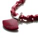 Red Gemstone Necklace. Sponge Coral. Fan Pendant. OOAK. PACIFICA