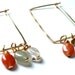 SALE Gemstone Hoop Earrings . Urban Chic Jewelry . Handcrafted Gold Filled Rectangle Hoops with Quartz Beads - WYNNE