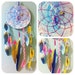 Watercolor Dream Catcher with hand painted & tropical feathers, FREE SHIPPING