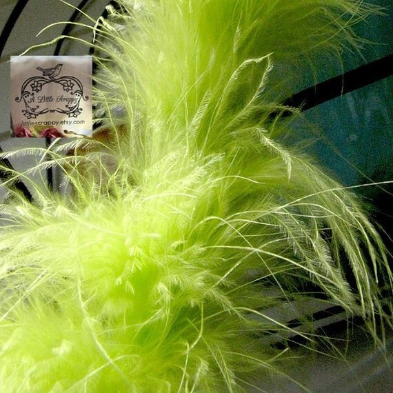 Lime Green Marabou Boa Feathers by aLittleScrappy on Etsy