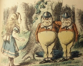 1940s vintage book -Alice in Wonderland continued ---Through The LOOKING GLASS - Random House, Tenniel, Kredel