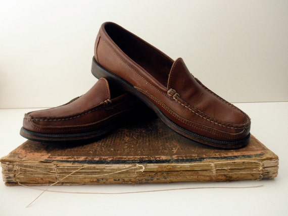 Sebago brown leather loafers women's size 9M made by JunqueDuJour