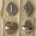 Collection of Vintage Aluminum Card Suits COOKIE CUTTERS -heart-spade-diamond-club