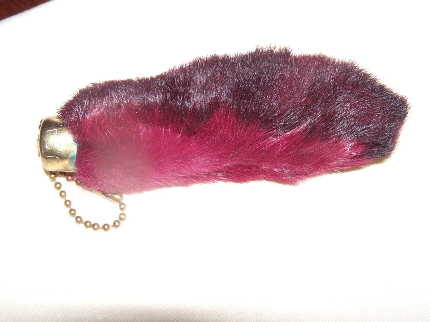 Vintage Purple Rabbit's Foot Keychain