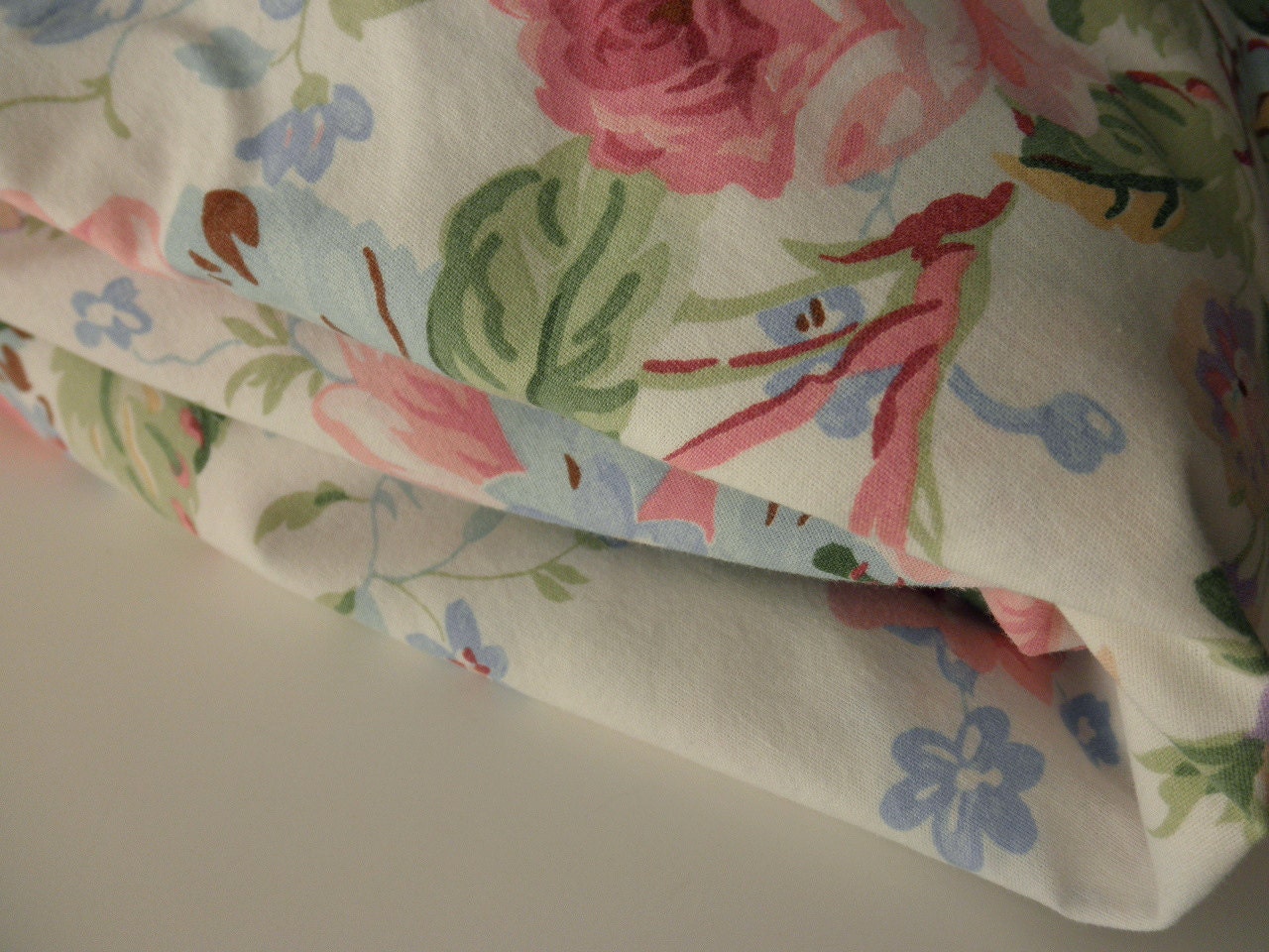 shabby chic Ralph Lauren cotton Queen fitted SHEET floral