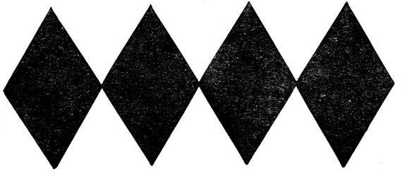 rubber stamp harlequin border diamonds silhouette