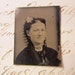 miniature tintype photo - woman with LACE headpiece - GT927