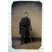 SALE - tintype photo - man in CAPE with top hat and cane, stand - TT452