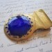 vintage book clip - bookmark - brass and blue enamel - made in ITALY