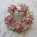 vintage brooch - pink rose wreath with rhinestones