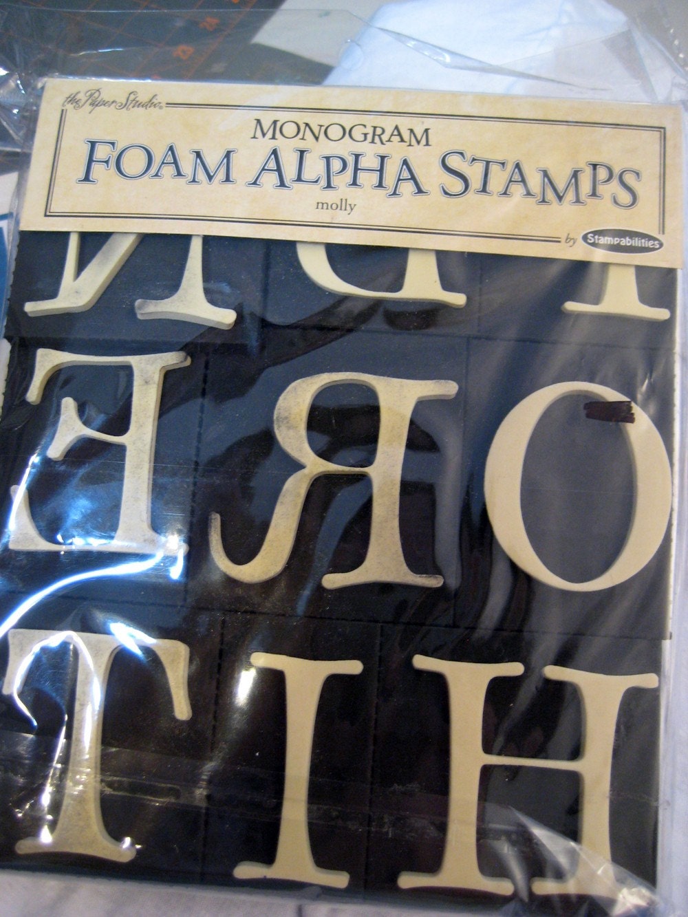 alphabet stamps foam LARGE monograms letters paint