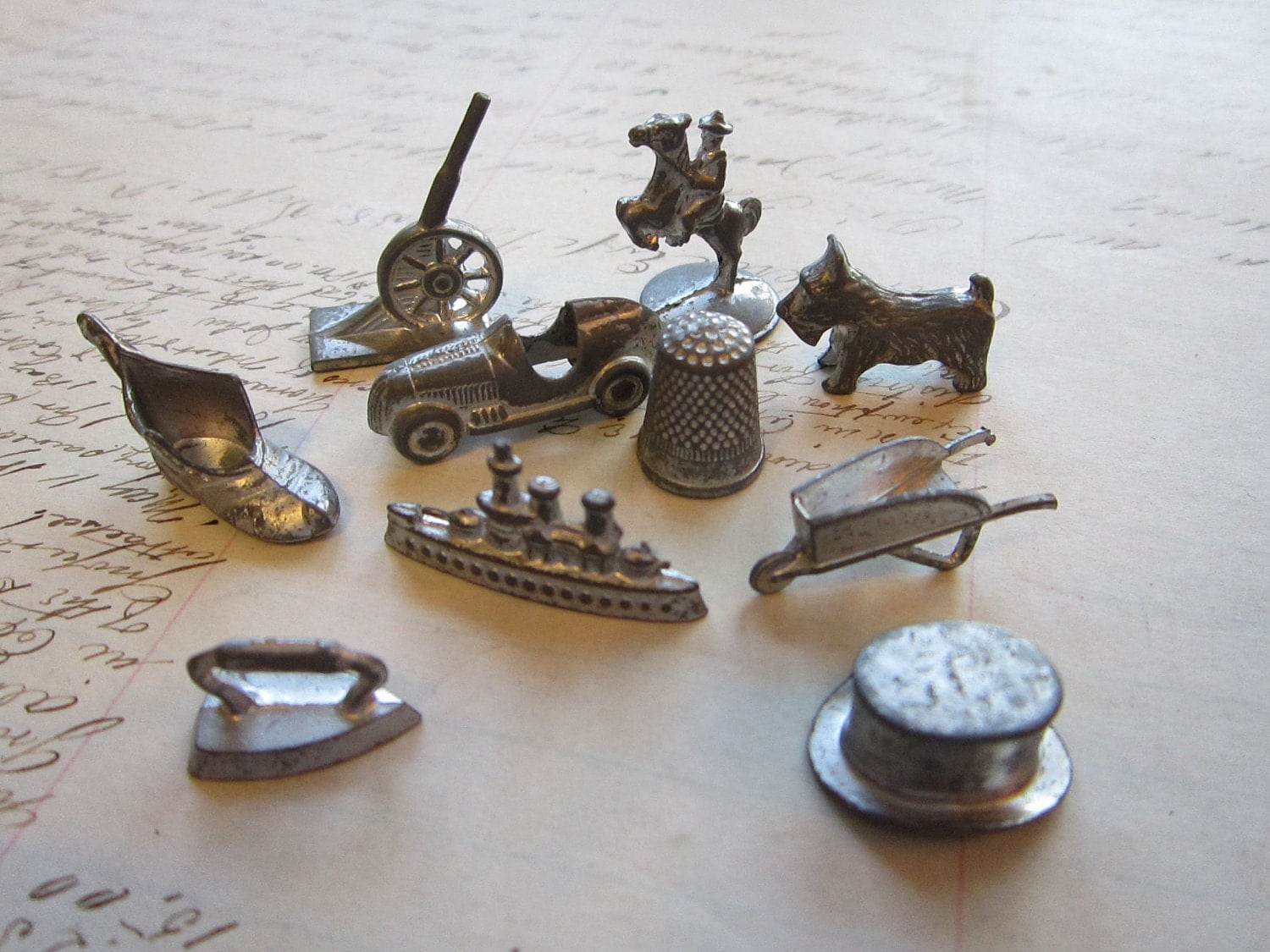 vintage monopoly pieces 10 cast metal pieces by theartfloozy