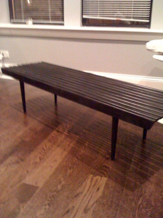 EXTRA LARGE Mid Century Slat Bench