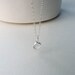 Tiny channel crystal necklace in silver, water drop, pretty dainty jewelry SALE