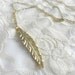Long feather necklace, 28 inches, delicate modern jewelry LAST ONE