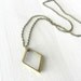Brass diamond necklace, modern minimal jewelry