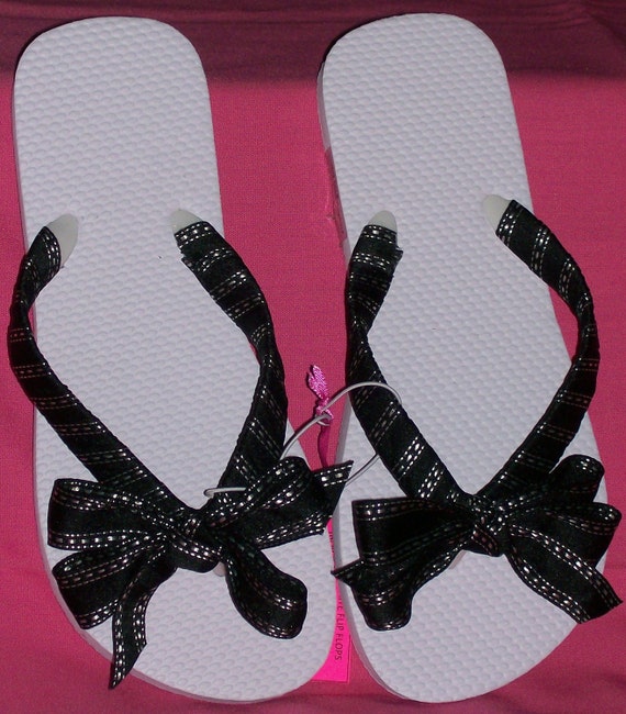 Items similar to Adult Teen Flip Flops Ready to Ship in Size 8 - White ...