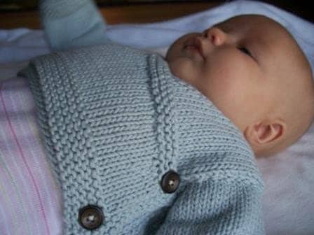 WINTER BLUE KIMONO Beautiful Vintage Sky Blue Hand Knit