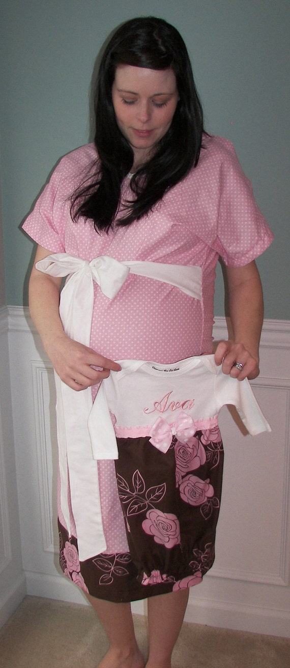 Matching Mother and Baby Maternity Hospital GownsMonogrammed