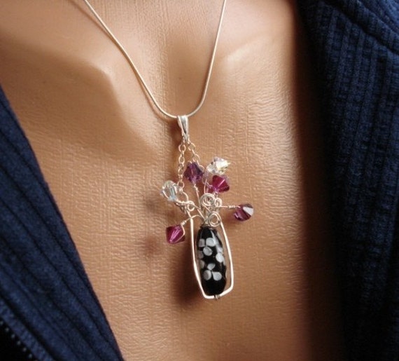 Life Collection Crystal Flower Vase Pendant Necklace