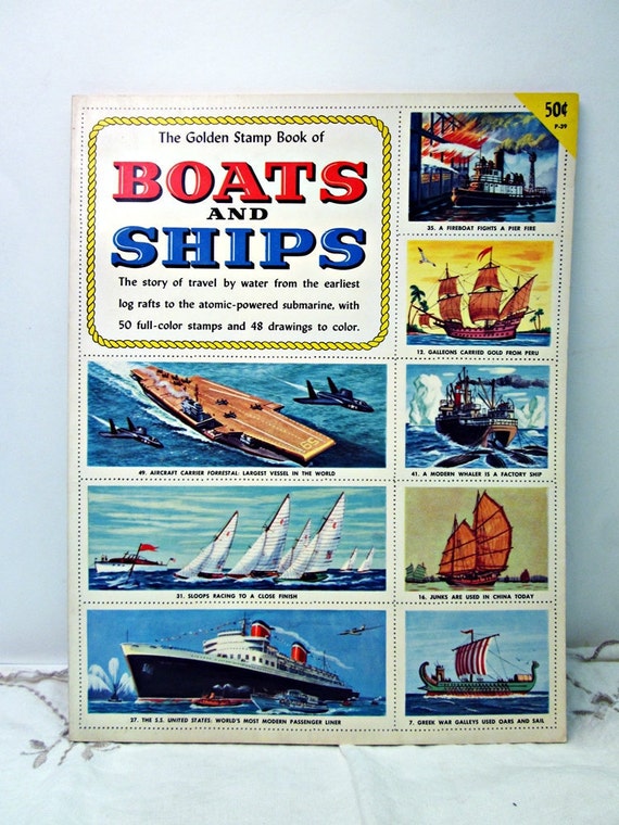 Items similar to Golden Stamp Book of Boats and Ships 1956 on Etsy