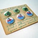 1950s Hand Painted Boating and Fishing Pearl Buttons - As Found