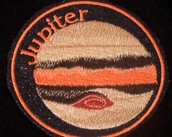 4 inch planet jupiter embroidered iron on patch