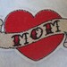 Mini Embroidered mom heart tattoo iron on patch