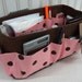 Purse ORGANIZER Insert SHAPER / Pink and Brown Polka Dot / Extra STURDY / Small or Medium / Check out my shop for more variety