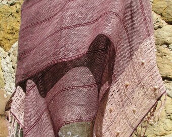 Handwoven Linen Flax Shawl- Birth of Venus collection- The Goddess and Sylphs