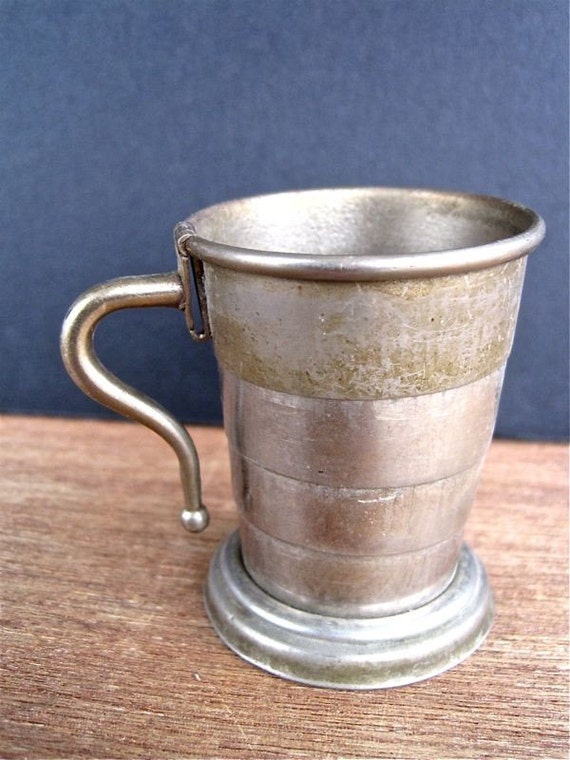 Antique Collapsible Tin Cup by WaveSong on Etsy