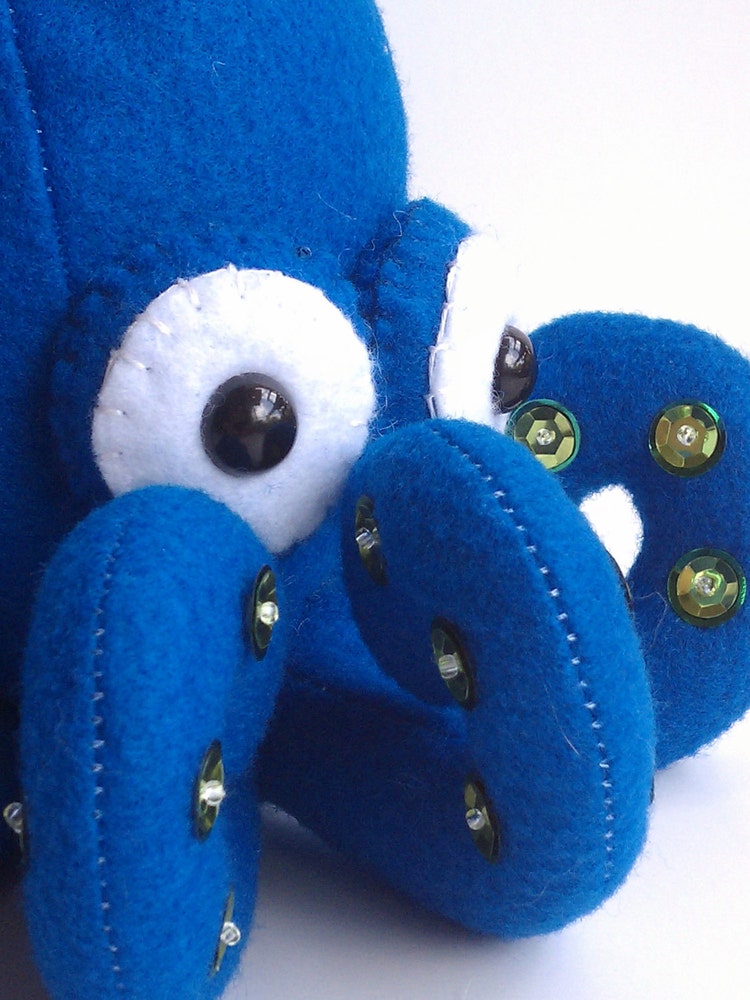 green and blue octopus plush