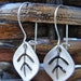 Silver Dainty Leaf Earrings