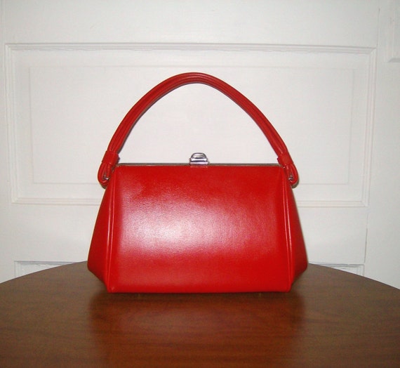 Vintage Cherry Red Dover Handbag Purse by LucillesAttic on Etsy