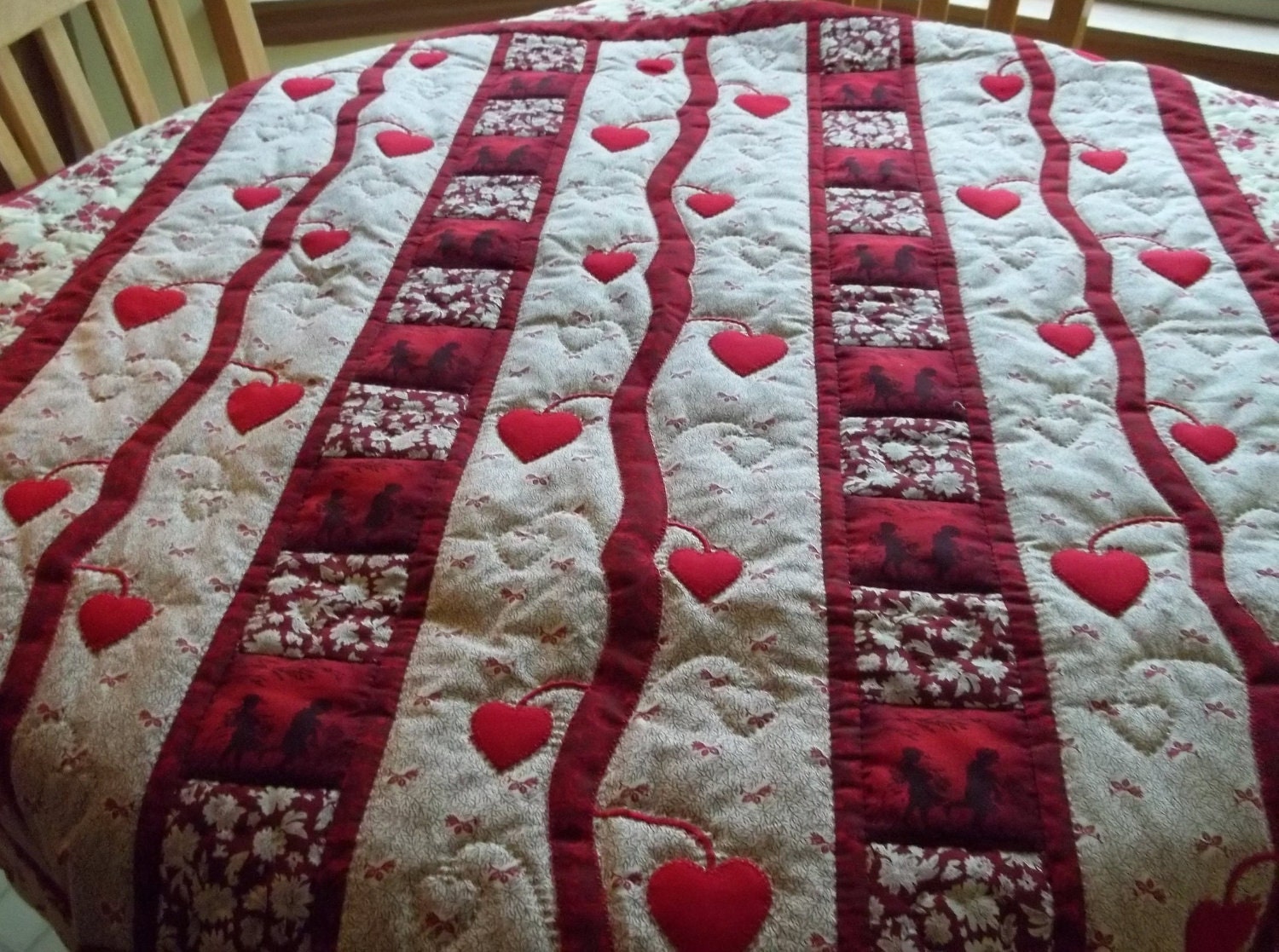 Valentines day Quilt Quilted Wall hangingLap