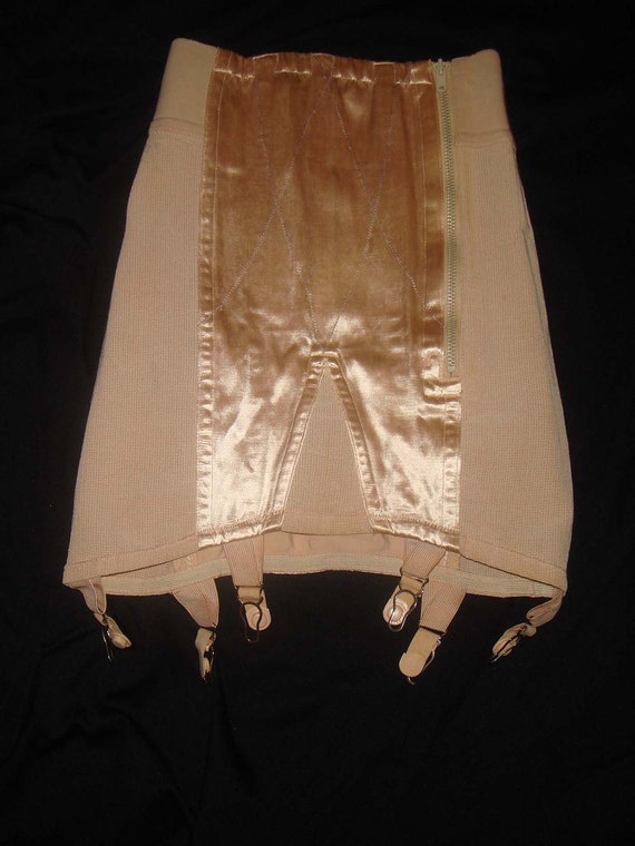 Figure Builder Pink Boned Open Bottom Girdle with Garters