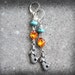 Mermaid Earrings Vintage Glass Rhinestone Earrings Turquoise Stone Earrings Antiqued Silver Long Dangle Earrings