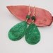 Chinese Green Jade Teardrop Gold Filled Earrings