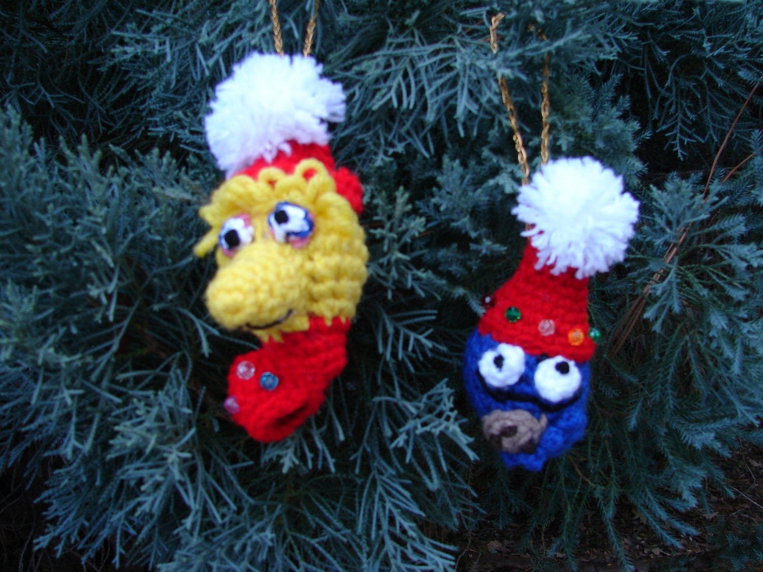 Sesame Street Crocheted Ornaments By Appleorcharddesign On Etsy