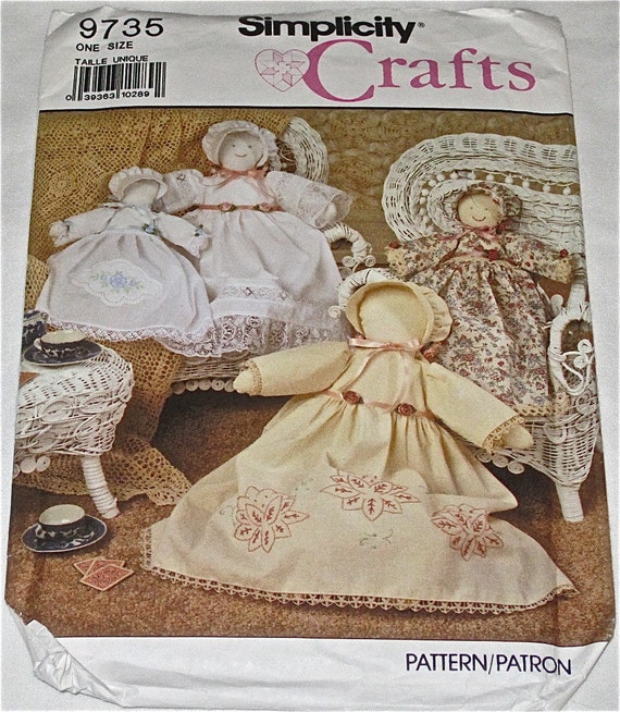 Simplicity Craft Sewing Pattern 9735 Victorian Heirloom Doll