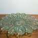 Vintage Green Federal Glass Petal Line Serving Platter - 1295
