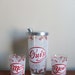 reduced sale - me you ours cocktails for two drink set - wedding gift - red - hearts - romance - 1940s