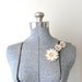 gold and white enamel sarah coventry jewelry set - floral - flowers - earrings