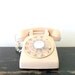 western electric tan rotary phone - retro decor - telephone - beige