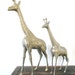 set of two extra large brass giraffe figurines - patina - animal - african