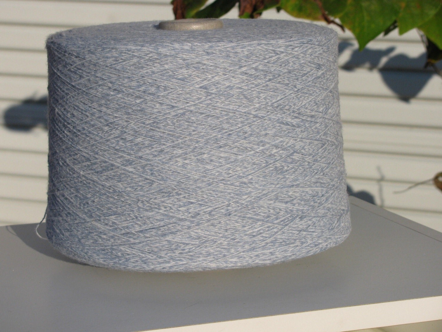 Machine Knitting Cone Yarn Blue white Marl by stephaniesyarn