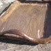 Serving tray set rustic wood grain stoneware with handles