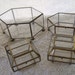 Two Vintage Brass and Glass Trinket Jewelry Display Boxes