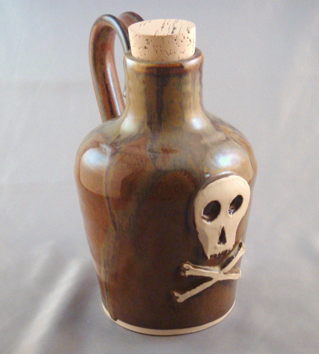 Pirate Rum Jug in Touchstone Red/Fake Shino glaze